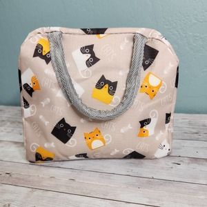 Cats Canvas Lunch Bag Cooler Bag